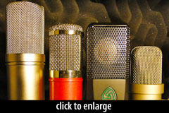 Four condenser mics for voiceover