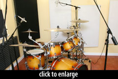 Four mics on a drum kit