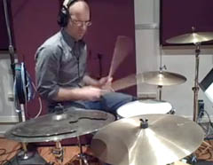 George Hrab tracking drums at BeSharp