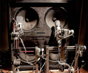 Kruspe's mic robot, photo by musicradar.com