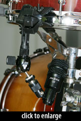 Triad-Orbit Micro 2 adaptor on snare bottom