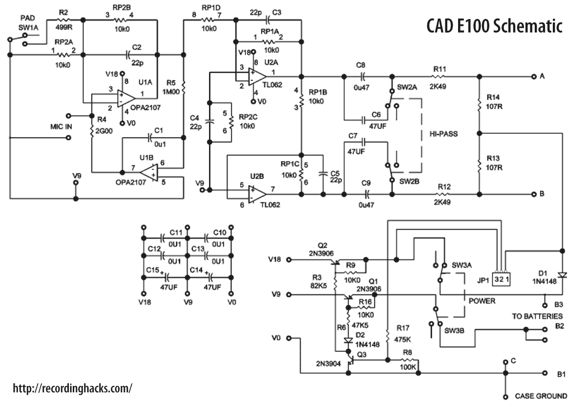 CAD Audio E-100 | RecordingHacks.com e100 wiring diagram 