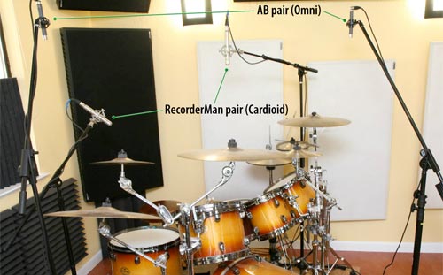 Two pairs of drum OH mics